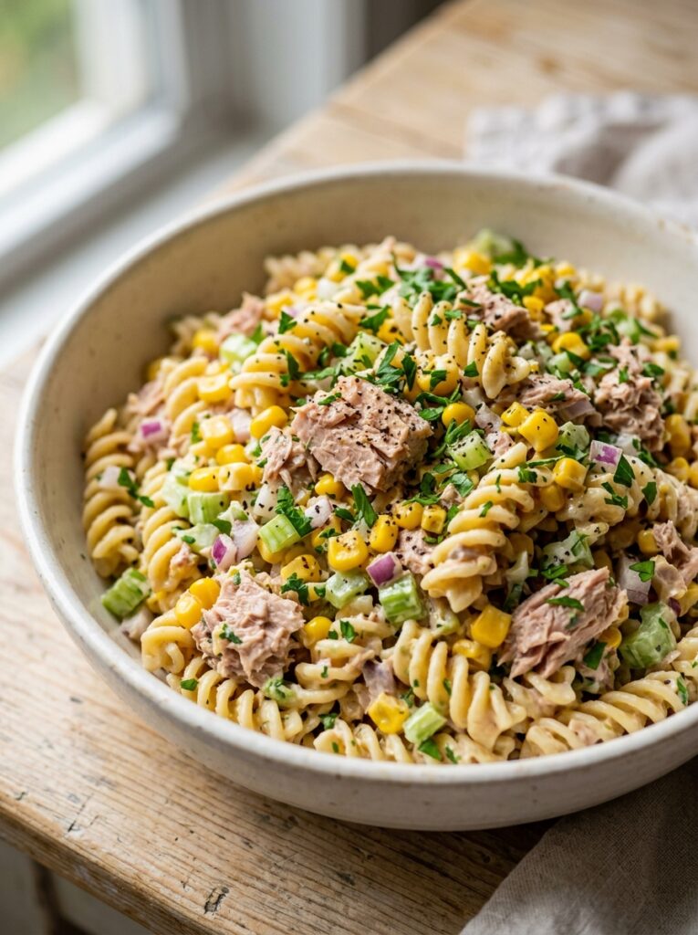 Budget friendly tuna corn pasta salad 1 Tuna corn pasta salad 202606031925