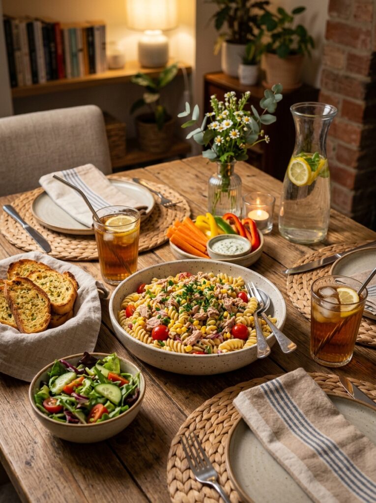 Budget friendly tuna corn pasta salad 4 Tuna corn pasta salad setup 202606031926