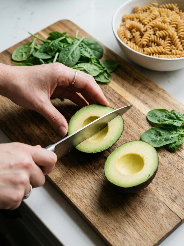 Vegan creamy avocado spinach pasta salad 14 Vegan avocado spinach pasta salad 202606031903 1