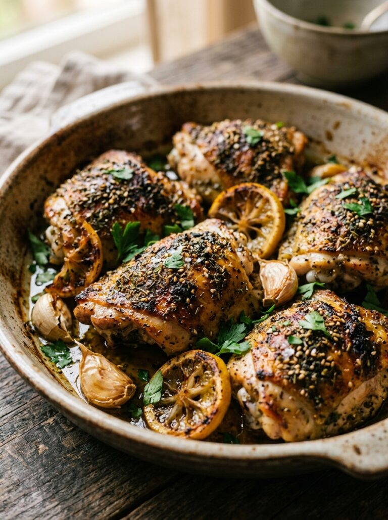 zaatar lemon chicken thighs: Aromatic Mediterranean Dinner 17 Zaatar lemon chicken thighs recipe 202605032252